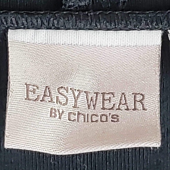 Easywear By Chicos Slinky Knit Cardigan Jacket Size 3 US XL Chevron LS Black - Picture 5 of 10